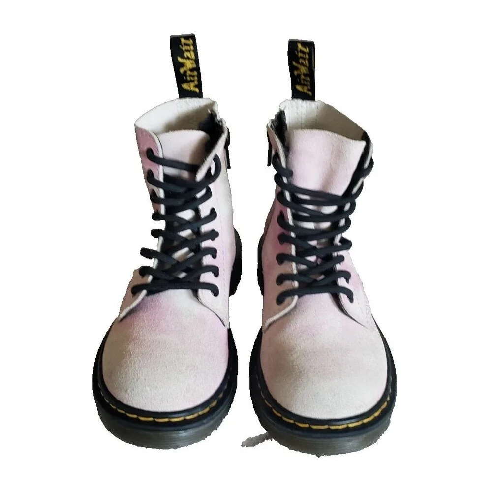 Dr. Martens 1460 Pascal J Boots Kids Size 12 Pink Suede Tie Dye Combat Zip Fairy